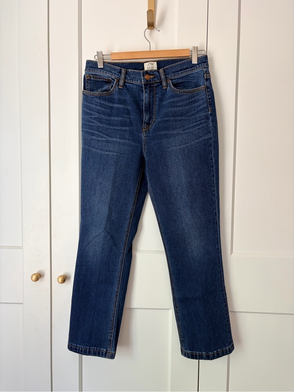 J. Crew Billie Demi Boot Crop Dark Blue Straight-Leg Jeans | 29